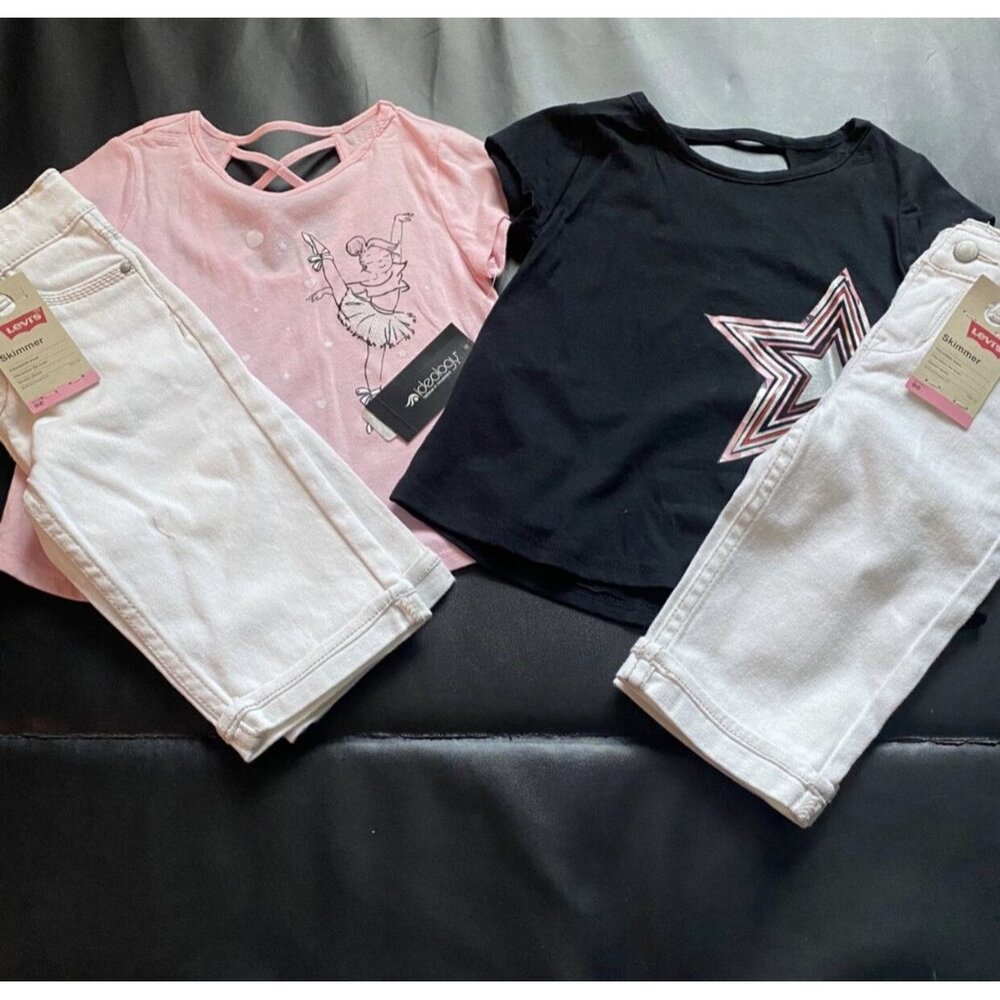 NWT Levi's Shorts & Tees Bundle Girls Size 4T